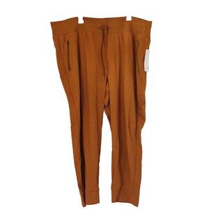 Athleta Trekkie North Jogger Zip Pockets Drawstring Mustard Gold Color Size 24